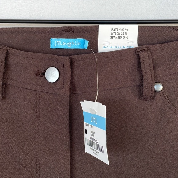 NWT J.McLaughlin Brown Stretchy Pants Size 0 - Picture 4 of 16